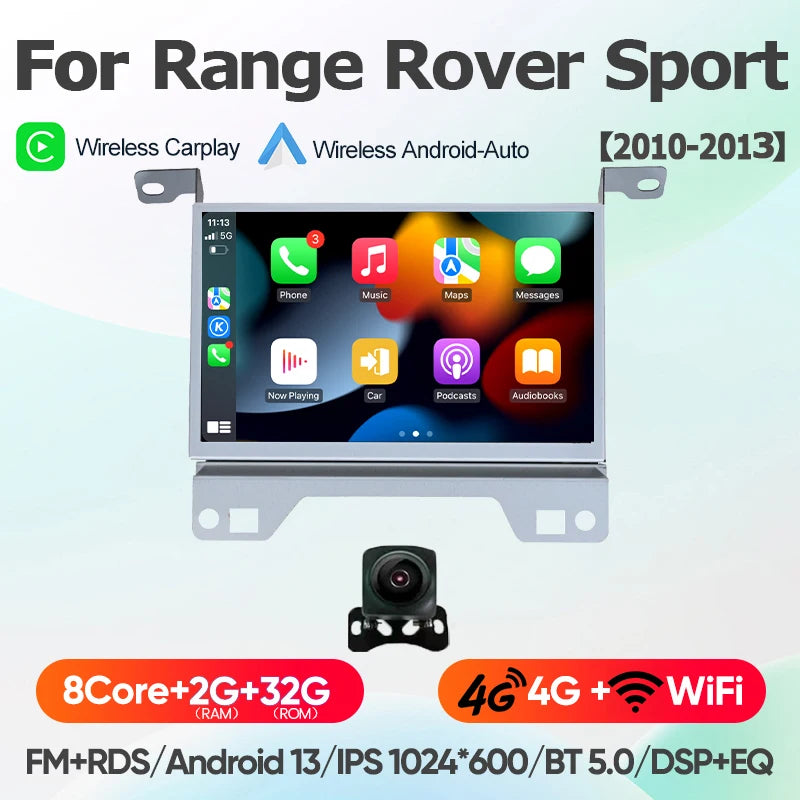 Autoradio Range Rover Sport 2010, 2011, 2012, 2013 - CarPlay, GPS, écran tactile, Bluetooth - Lecteur multimédia Android 13