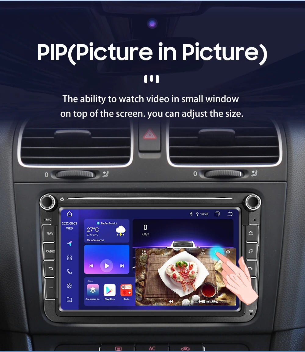 Autoradio Android avec CarPlay et GPS pour VW Caddy, Polo 5, Golf 5/6 Plus, Passat B6, Jetta, Tiguan, Touran, Sharan, Scirocco, Eos et Seat.