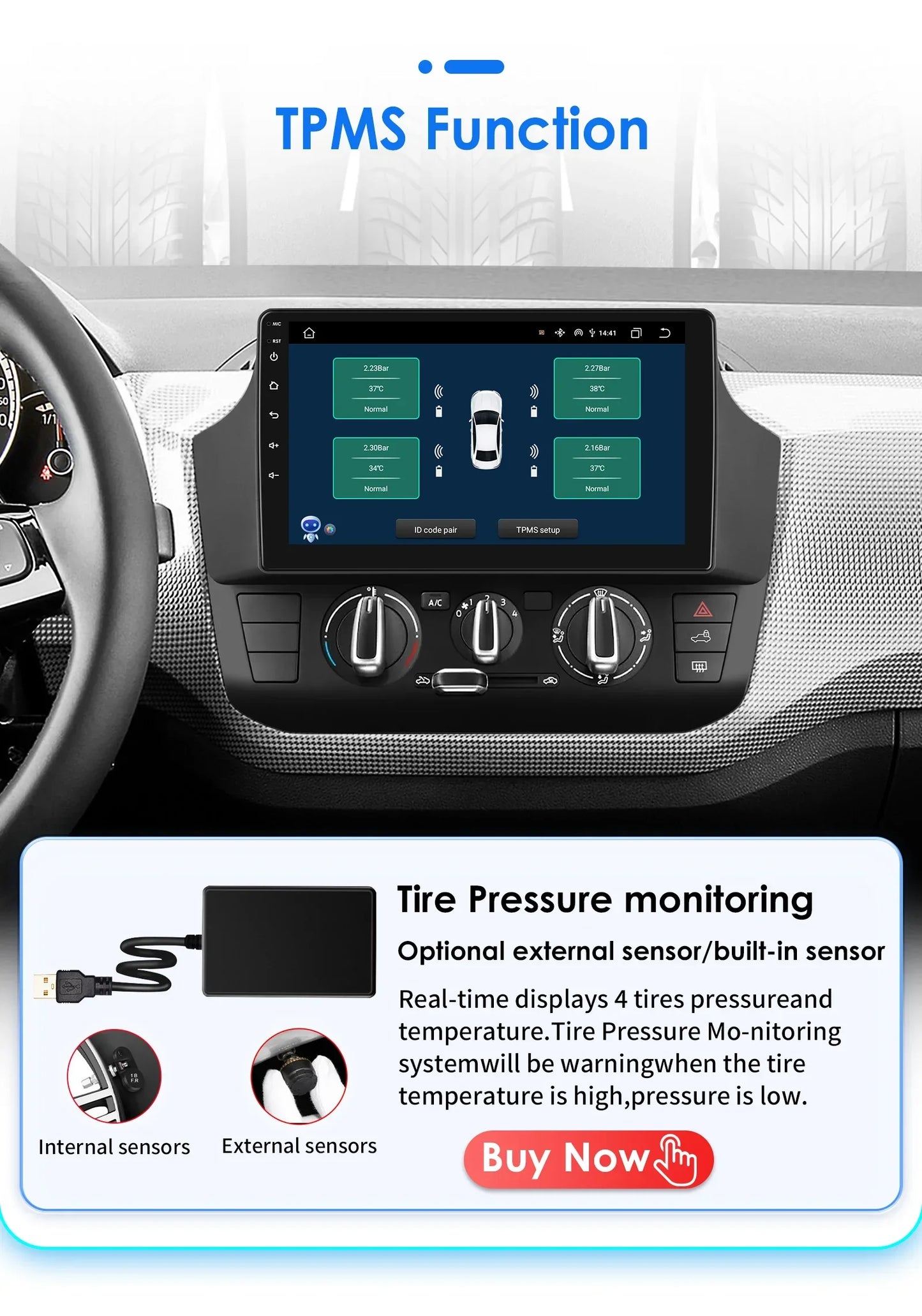 Autoradio Volkswagen UP! (2017 à 2023) – Compatible CarPlay & Android Auto – Écran tactile avec lecteur audio/vidéo