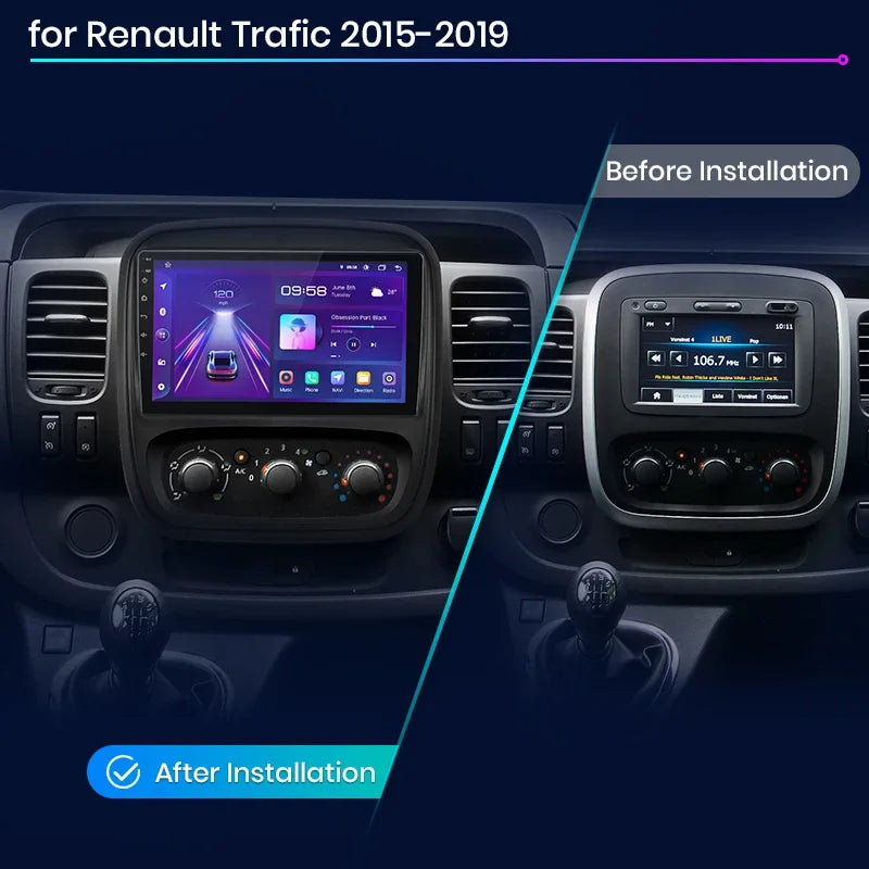 Autoradio CarPlay Renault Trafic 3 - Opel Vivaro B (2014-2021) – Système Android avec GPS, Navi, RDS et unité principale