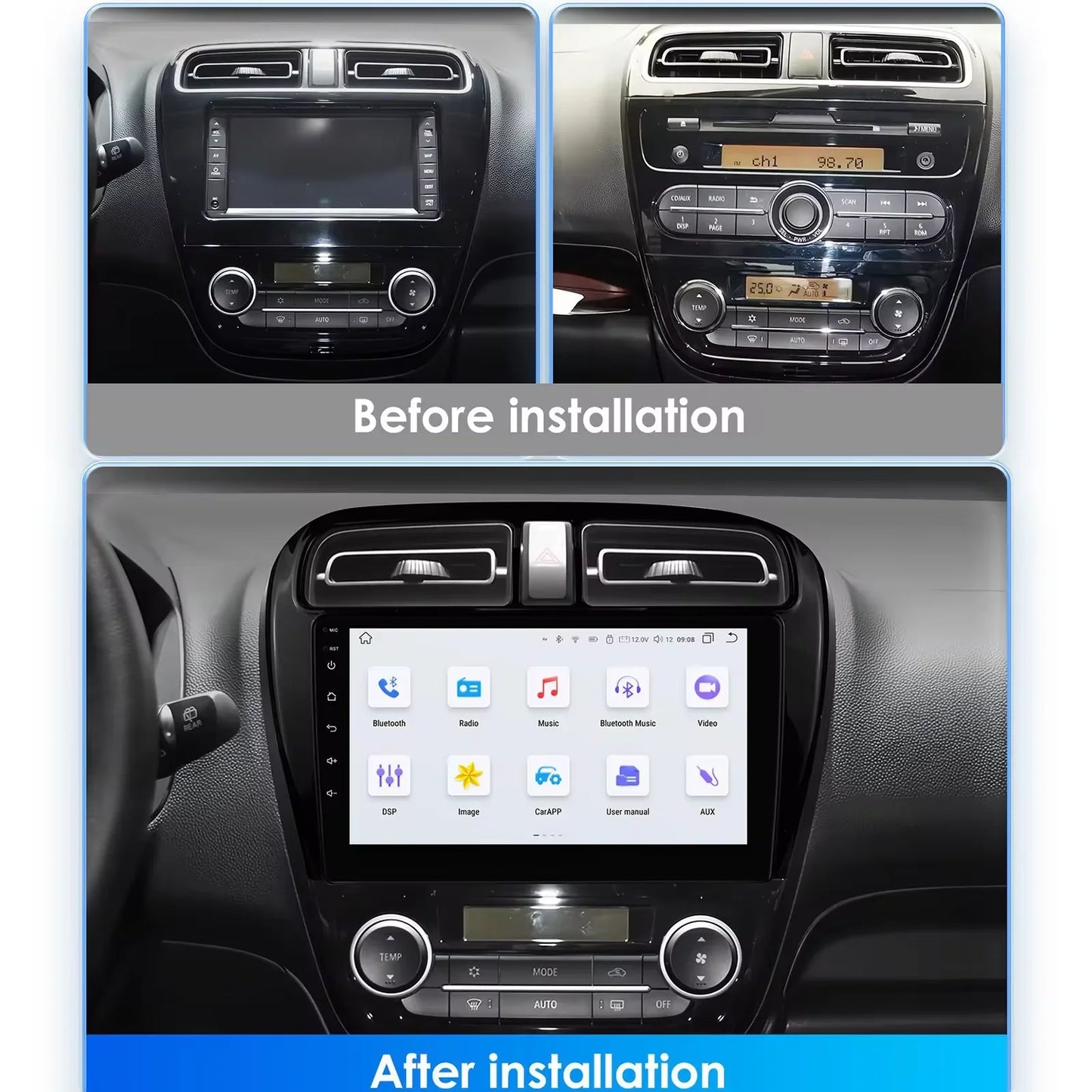 Autoradio Multimédia CarPlay & Android Auto - Mitsubishi Mirage, Space Star et Dodge Attitude