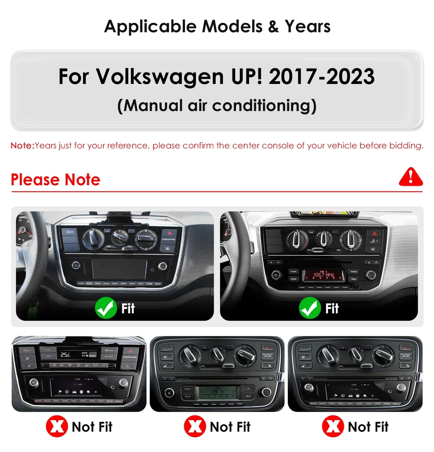 Autoradio Volkswagen UP! (2017 à 2023) – Compatible CarPlay & Android Auto – Écran tactile avec lecteur audio/vidéo