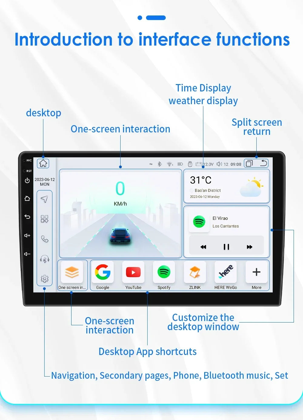 Autoradio Carplay Android 13 Hyundai i30 (2006 - 2011)