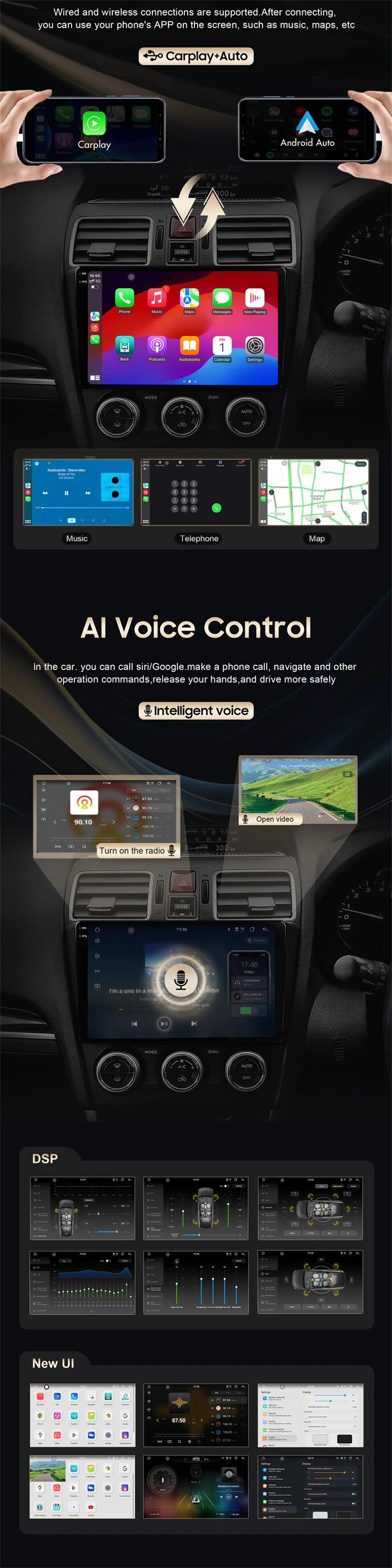 Autoradio CarPlay Android 12 pour Nissan X-Trail (2003-2007) – Écran QLED 2K, GPS, 4G, CarPlay, Lecteur Multimédia avec DSP