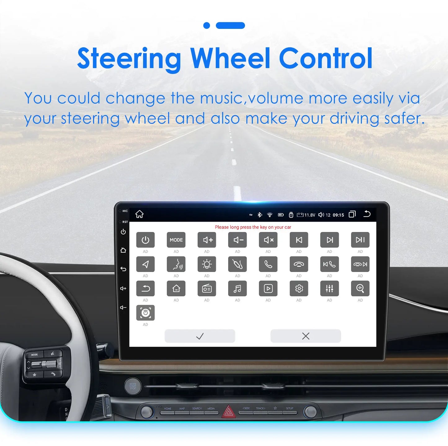 Autoradio CarPlay 2 DIN Android 13 pour Volkswagen Polo 5 (2008–2020)