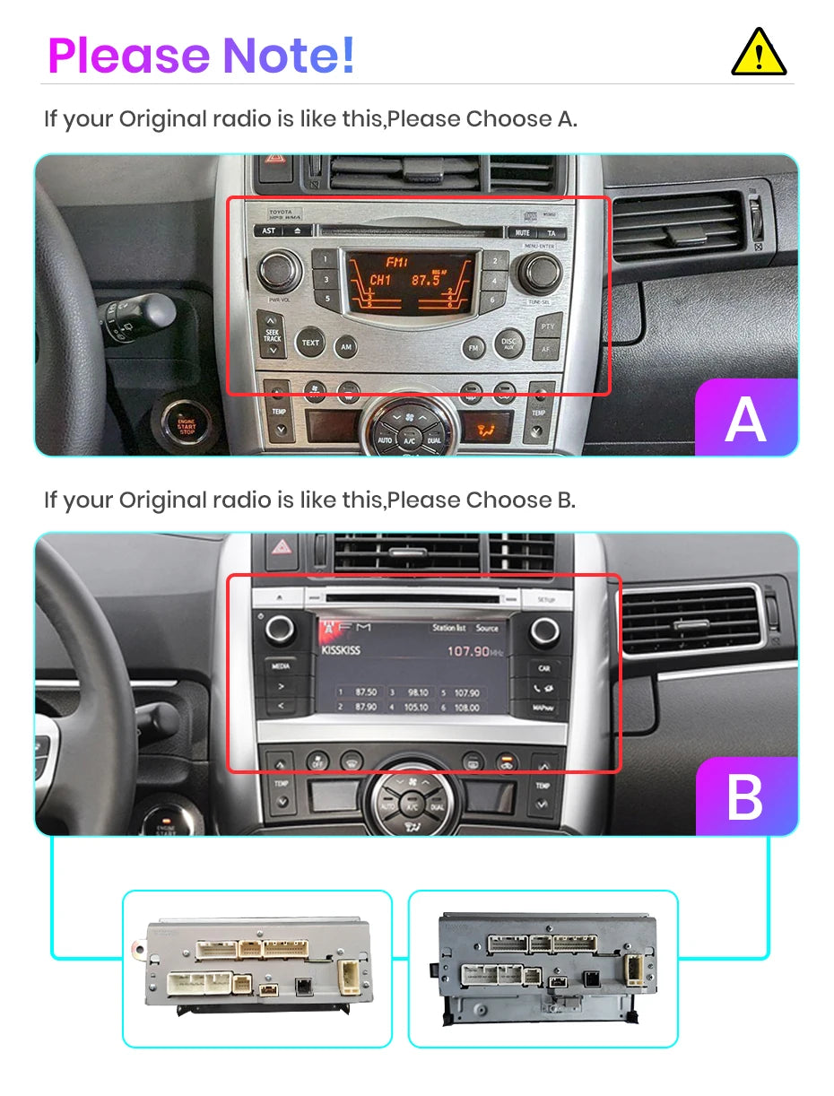 Autoradio CarPlay & Android Auto pour Toyota Verso R20 (2009-2018) Système Multimédia Intelligent avec GPS Intégré