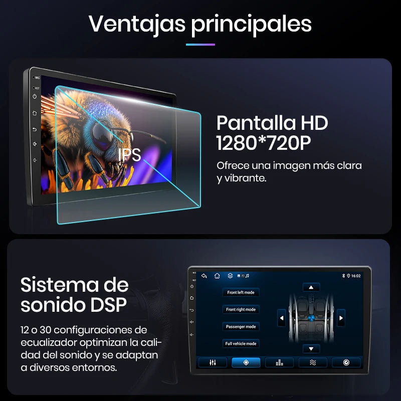Autoradio Android 13 Toyota Auris (2006-2012) CarPlay sans fil et Android Auto, avec écran multimédia stéréo, GPS, RDS et DSP