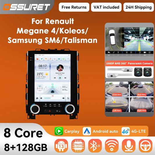 Autoradio CarPlay Renault Koleos, Mégane 4, Samsung SM6, Talisman (2016-2019) — Lecteur multimédia