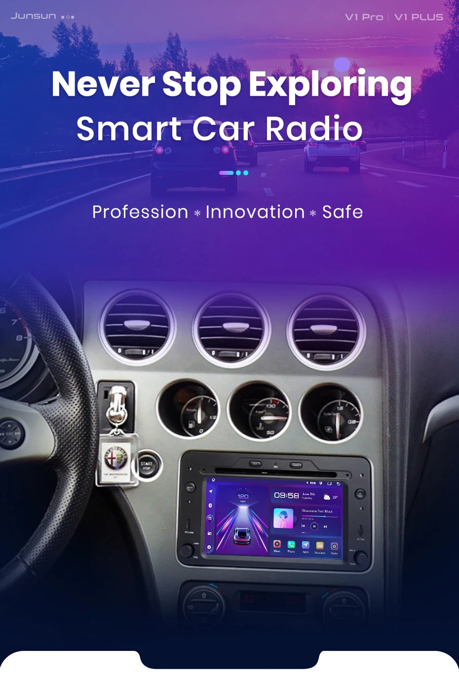 Autoradio CarPlay sans fil et Android Auto pour Alfa Romeo 159 Brera Spider Sportwagon GPS intégré autoradio