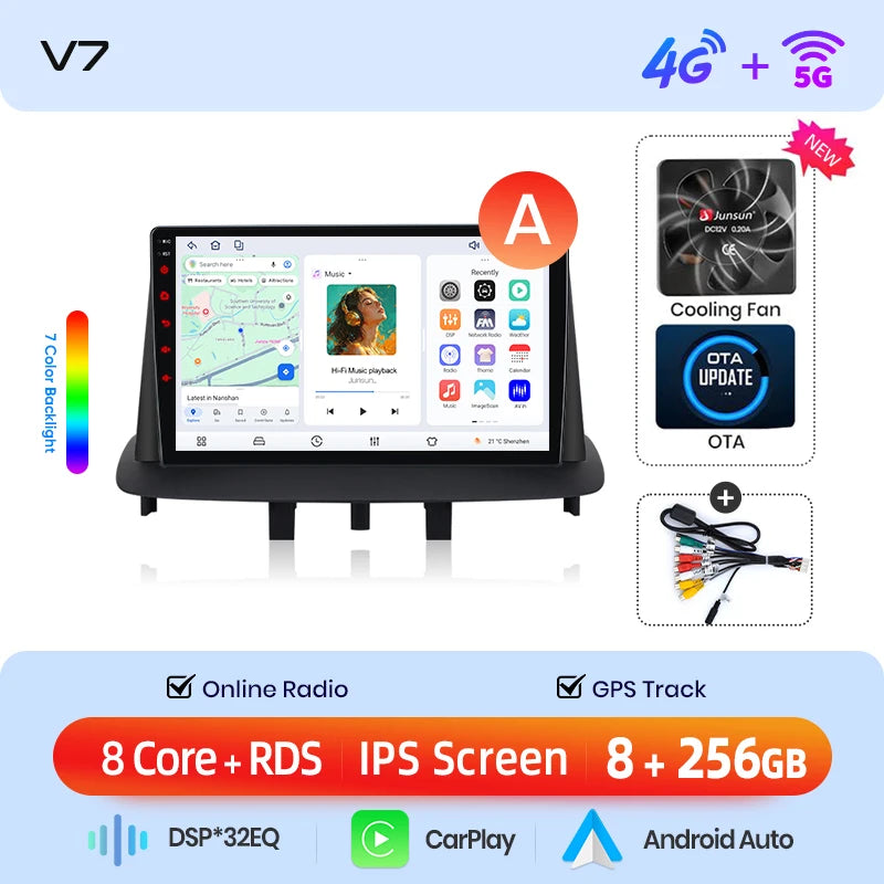 Autoradio Carplay Androidauto pour Renault Mégane 3 / Fluence / Samsung SM3 (2008–2014)