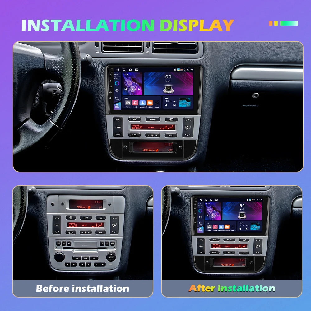 Autoradio Peugeot 406 (1999–2004) – Compatible CarPlay, Android AUto, GPS, FM, multimédia 2DIN