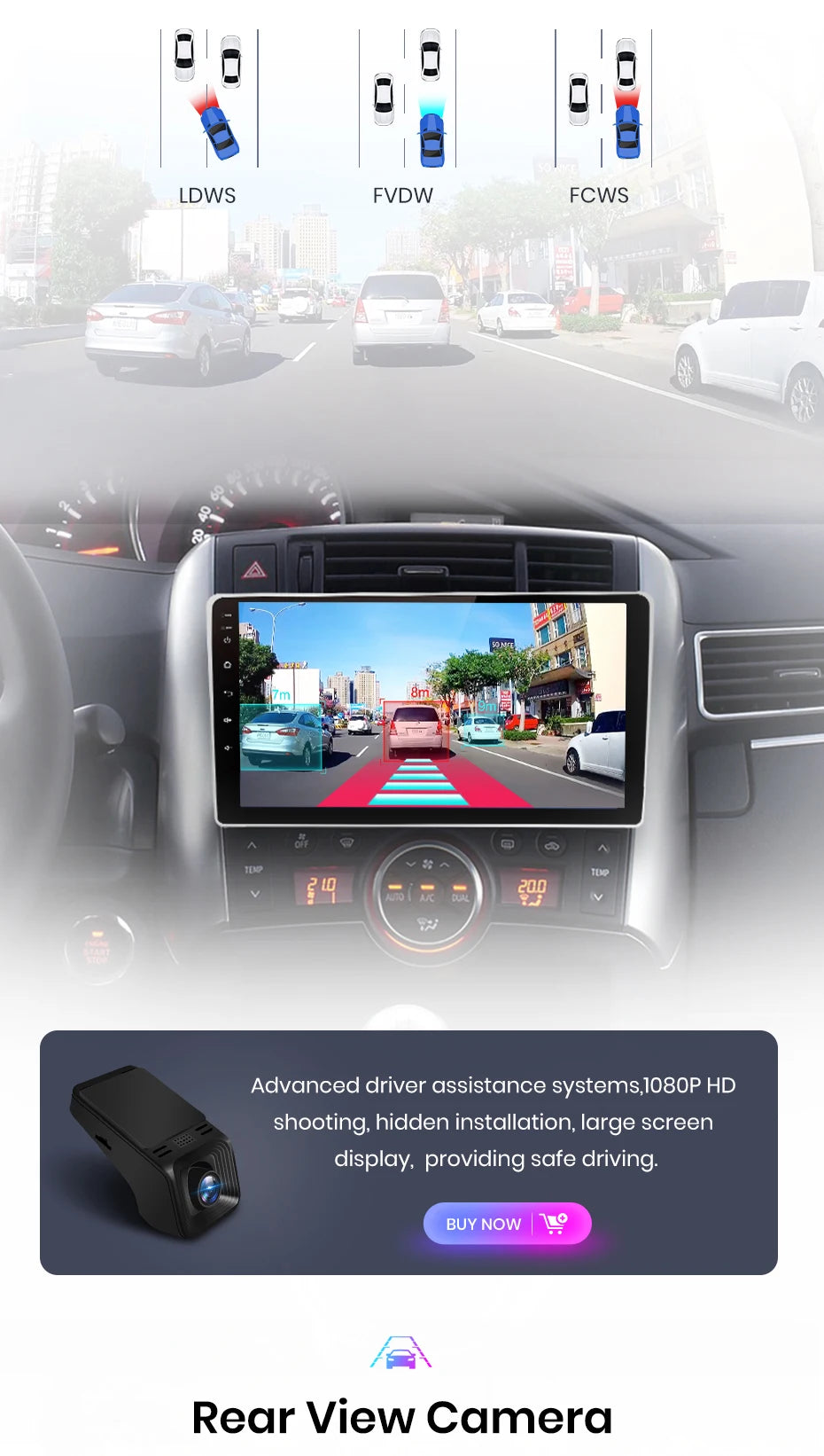 Autoradio CarPlay & Android Auto pour Toyota Verso R20 (2009-2018) Système Multimédia Intelligent avec GPS Intégré