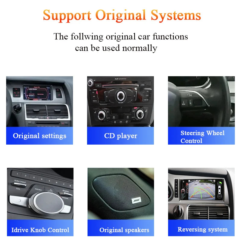 Autoradio multimédia Android sans fil Bonroad avec CarPlay pour Audi A6 C6 4F (2005-2012) – Compatible MMI 2G/3G, Bluetooth, GPS, radio et écran stéréo