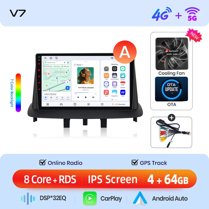 Autoradio Carplay Androidauto pour Renault Mégane 3 / Fluence / Samsung SM3 (2008–2014)