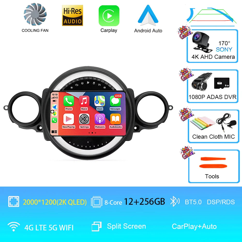 Autoradio Mini Cooper R56/R60/R51 (2006-2015) - GPS, CarPlay, Navigation, Stéréo, DSP, Bluetooth