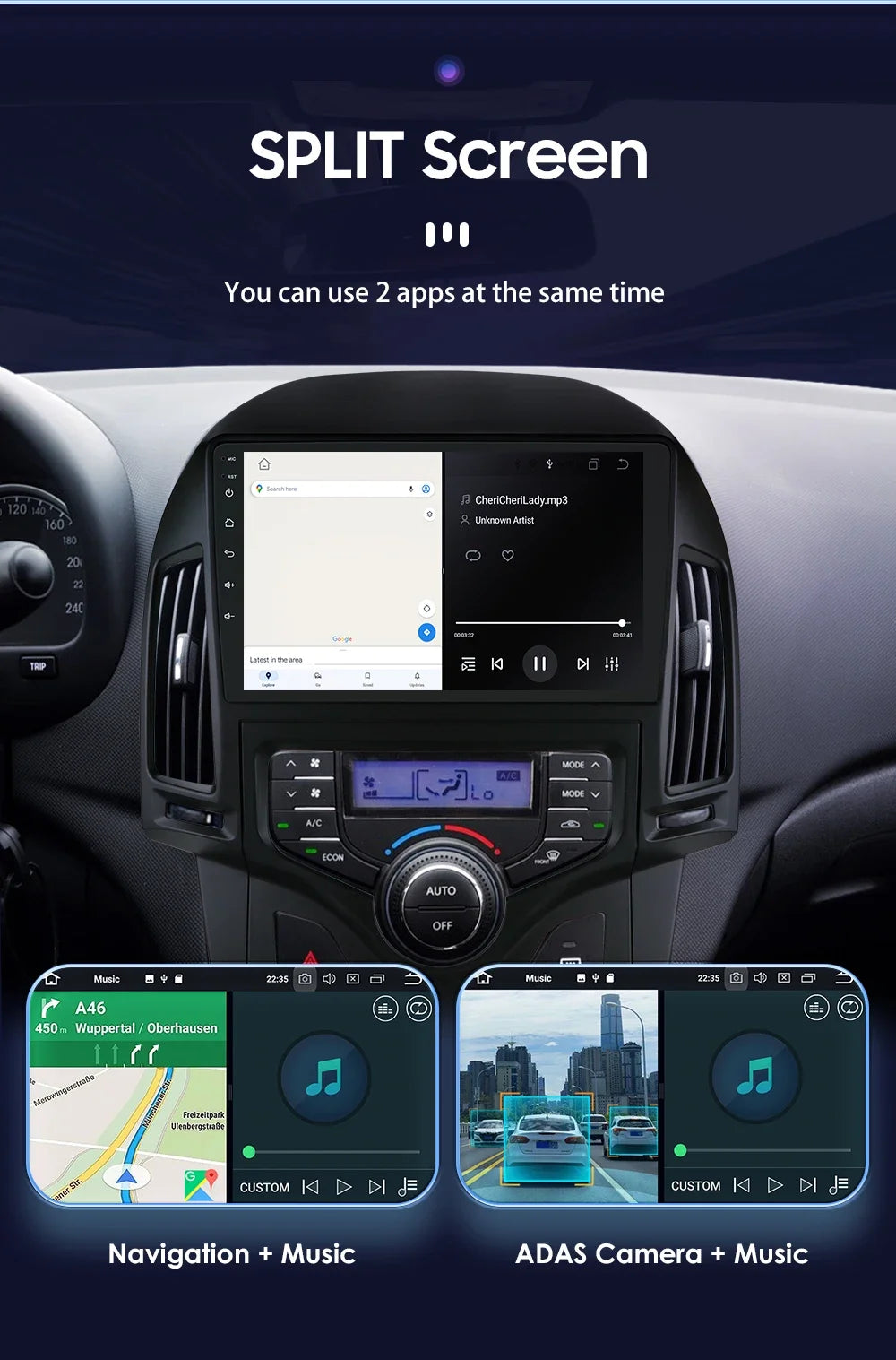 Autoradio Carplay Android 13 Hyundai i30 (2006 - 2011)