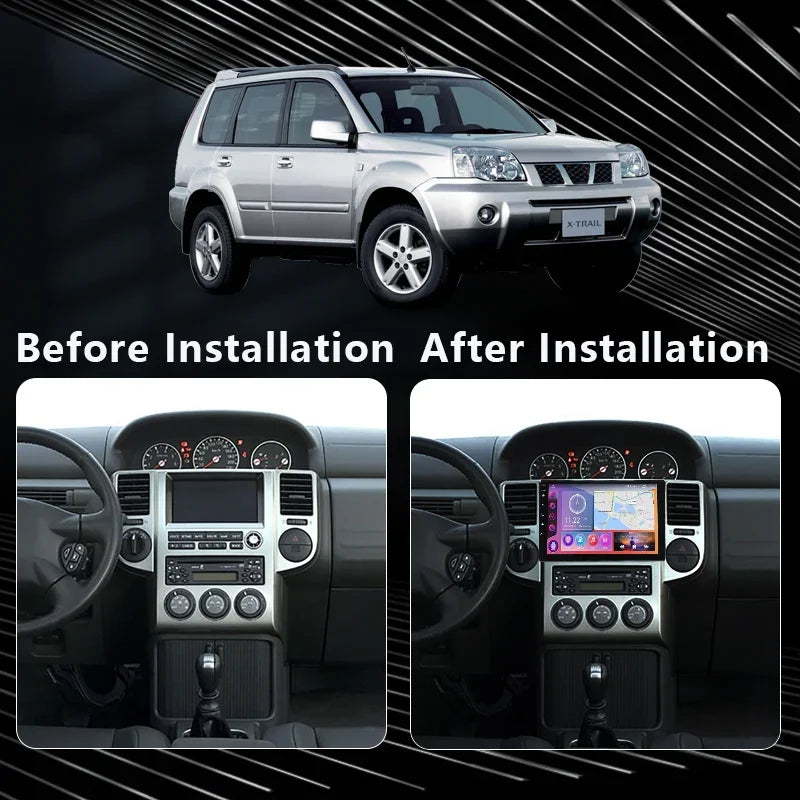 Autoradio CarPlay Android 12 pour Nissan X-Trail (2003-2007) – Écran QLED 2K, GPS, 4G, CarPlay, Lecteur Multimédia avec DSP