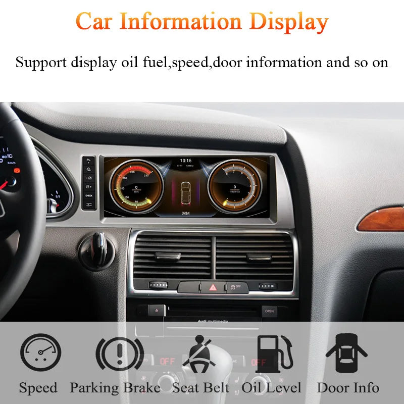 Autoradio multimédia Android sans fil Bonroad avec CarPlay pour Audi A6 C6 4F (2005-2012) – Compatible MMI 2G/3G, Bluetooth, GPS, radio et écran stéréo