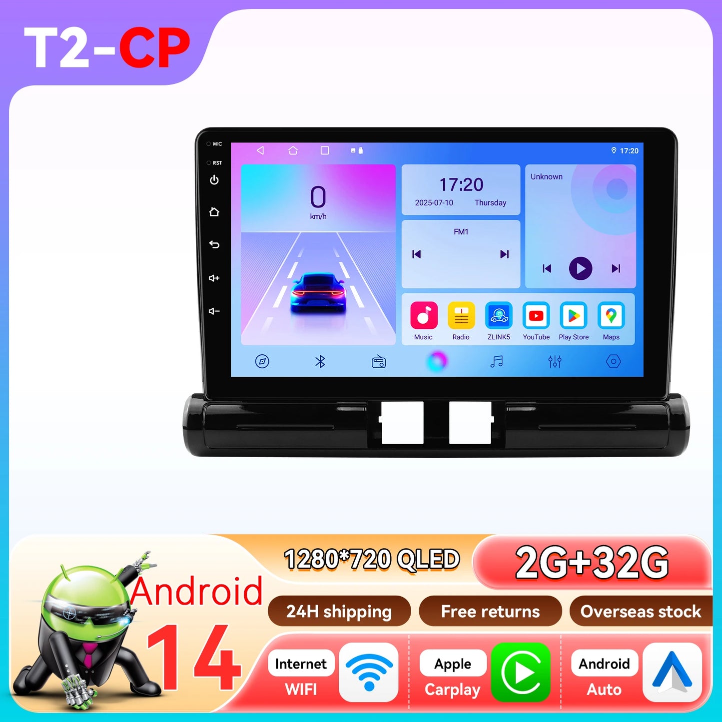 Autoradio , CarPlay et Android Aut sans fil, 4G, GPS, pour Citroën C3/C4 Aircross (2017–2023)