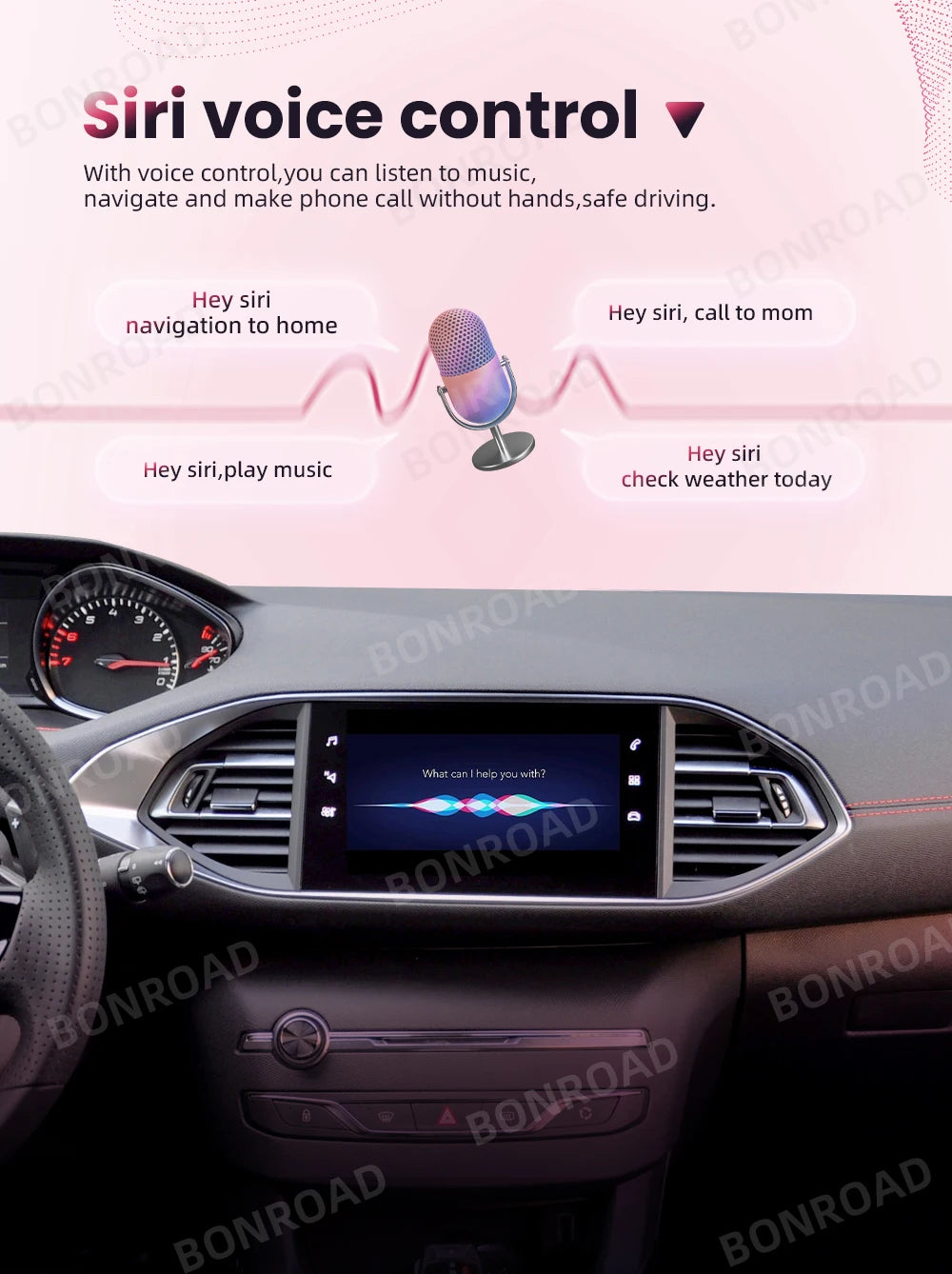 Android Auto et CarPlay sans fil pour Peugeot et Citroën – Compatible avec systèmes SMEG/MRN : Picasso, C4, C5, DS3, DS4, 208, 308, 508, 3008 – Connexion Bluetooth et MirrorLink