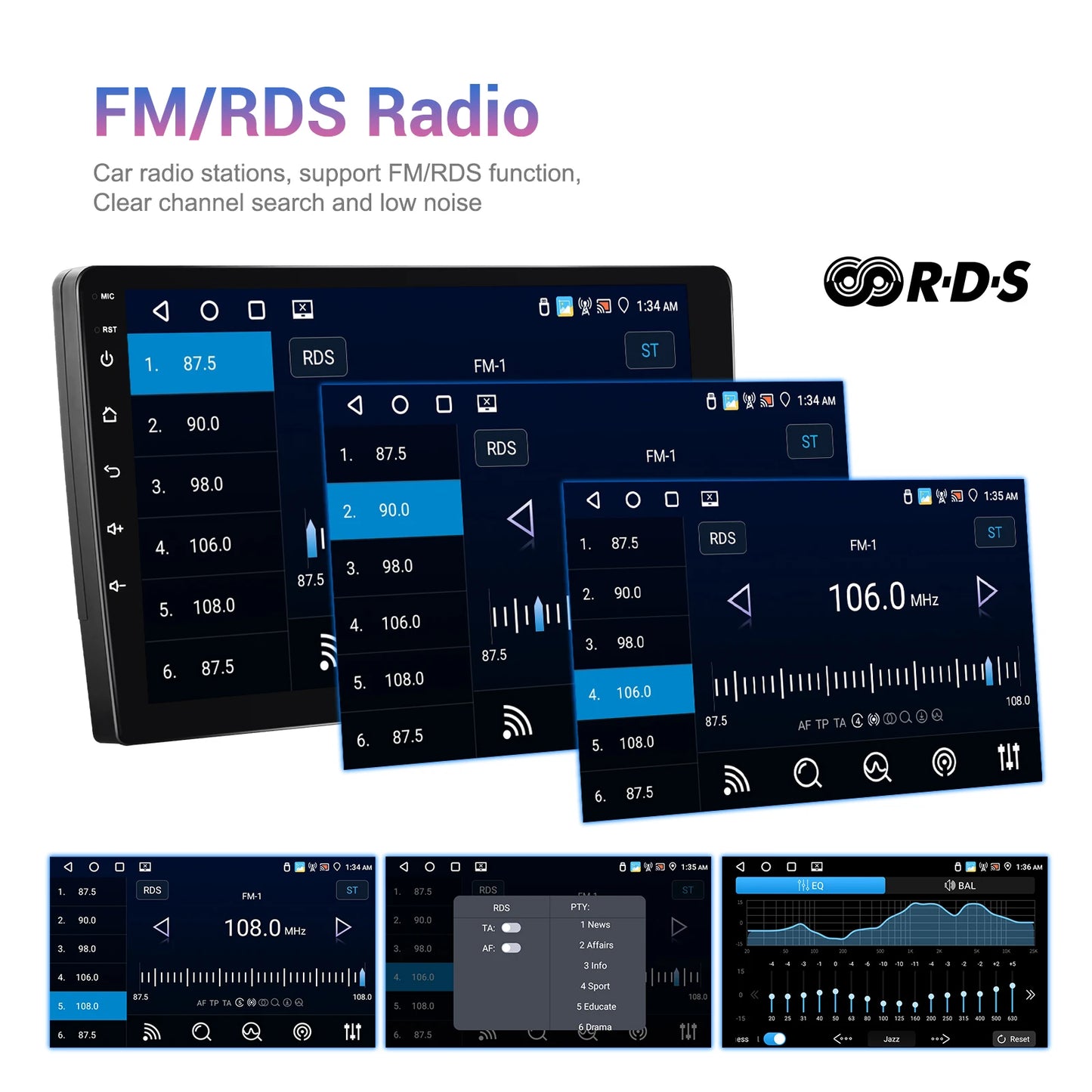 Autoradio sans fil Podofo CarPlay pour Smart Fortwo (Autoradio sans fil Podofo CarPlay pour Smart Fortwo 451 (2005-2015)