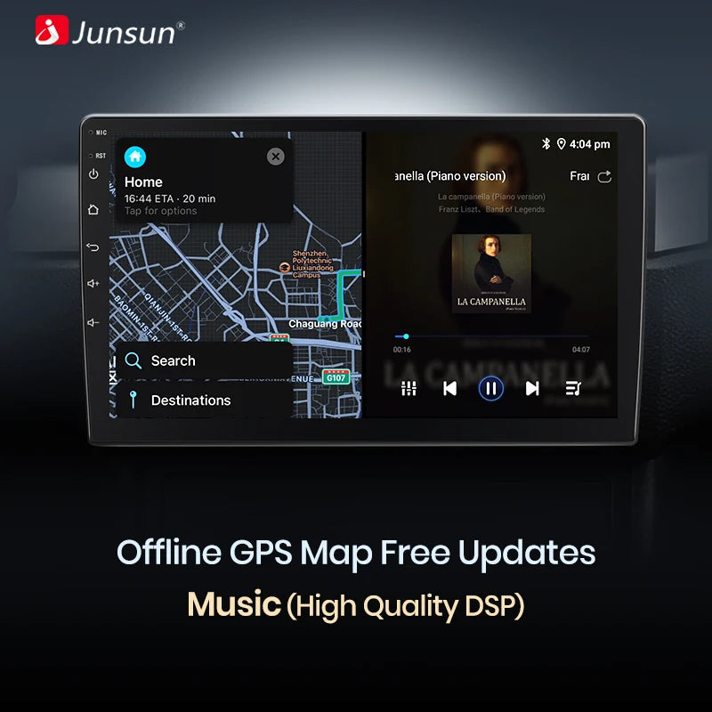 Autoradio multimédia Android 13 Junsun avec processeur Qualcomm 8 cœurs, compatible Toyota Prius 20 (2002 à 2009) – CarPlay sans fil, stéréo intelligente et connectée
