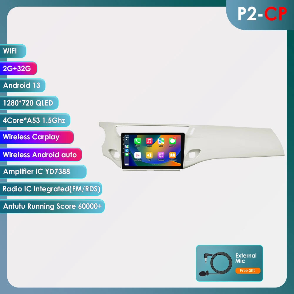 Autoradio Android 13 compatible Citroën C3 et DS3 (2010 à 2016) – Écran tactile multimédia avec GPS intégré, connexion 4G, CarPlay sans fil, Android Auto, Bluetooth et Wi-Fi.