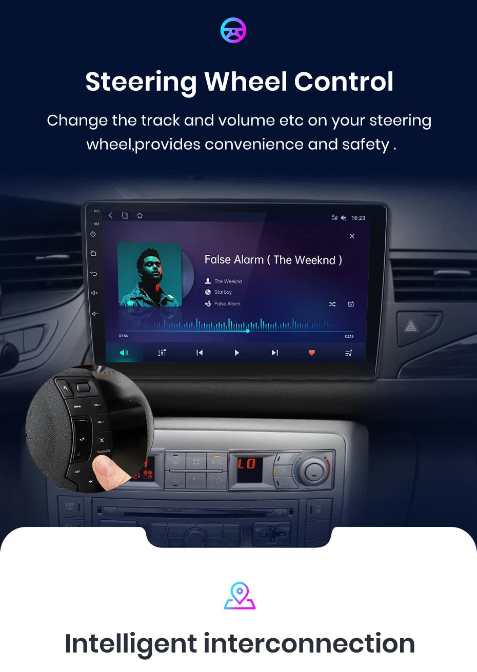 Autoradio sans fil avec CarPlay et Android Auto Citroën C5 (2008-2017), doté de RDS, 4G, Wi-Fi, GPS, double DIN et Bluetooth.