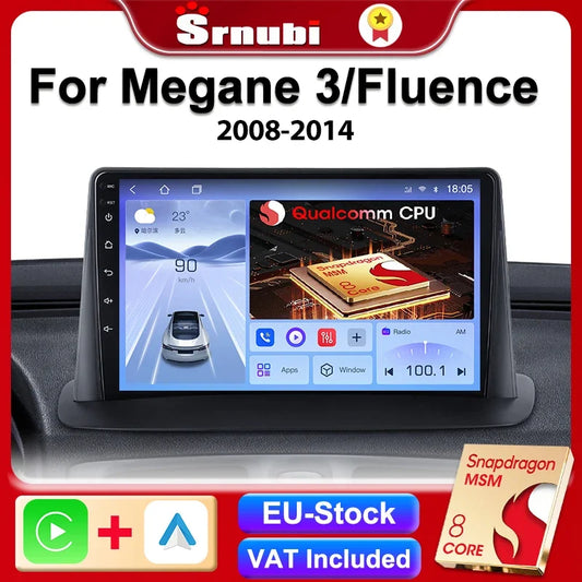 Autoradio mit Carplay &amp; Android Auto für Renault Mégane 3, Fluence (Baujahre 2008 bis 2014)