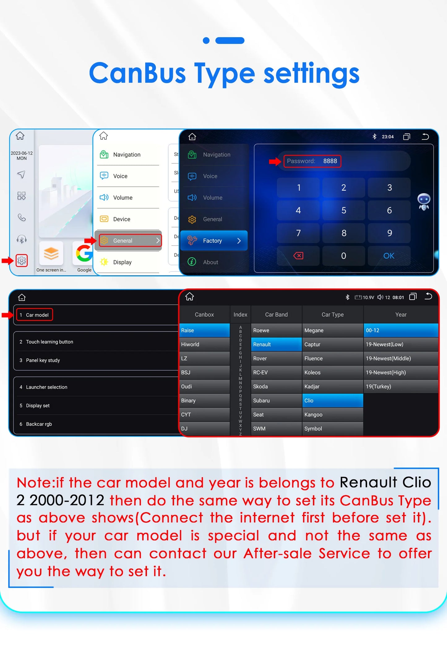 Autoradio CarPlay pour Renault Clio 2 (2000-2012) – Système intelligent 2DIN avec CarPlay sans fil et Android Auto, sans DVD.