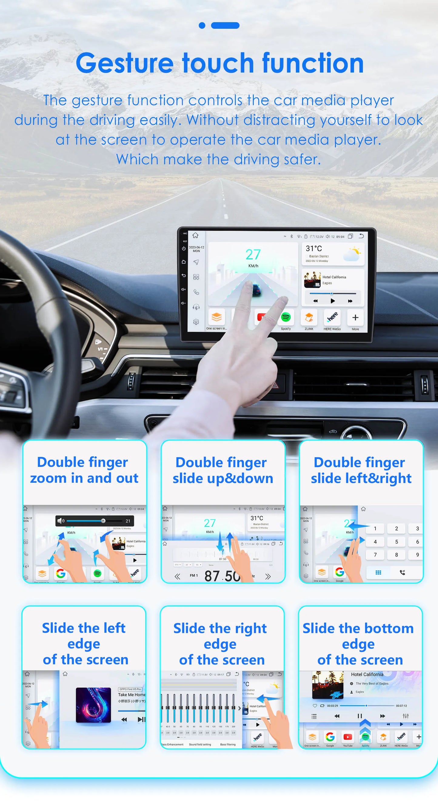 Autoradio CarPlay 2 DIN Android 13 pour Volkswagen Polo 5 (2008–2020)