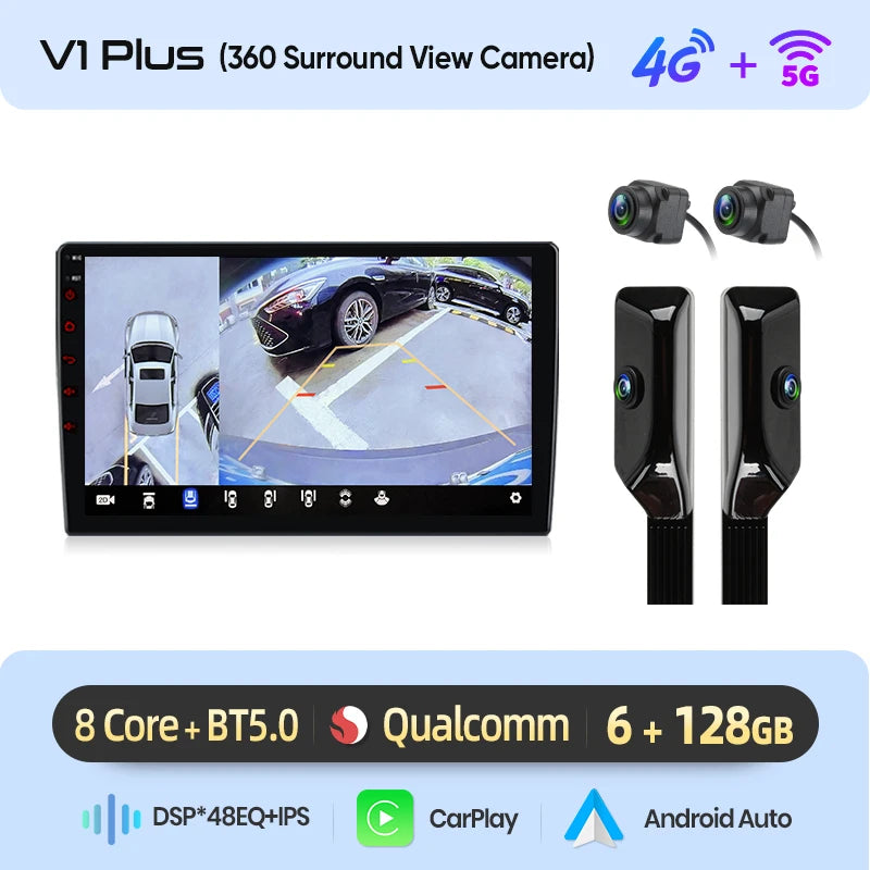 Autoradio Android sans fil Junsun avec CarPlay pour Citroën C2/C3 (2001-2010) – Système intelligent avec RDS, DSP, GPS, FM, Bluetooth et commandes au volant