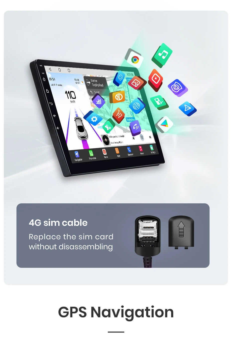 Autoradio multimédia Android 13 Junsun avec processeur Qualcomm 8 cœurs, compatible Toyota Prius 20 (2002 à 2009) – CarPlay sans fil, stéréo intelligente et connectée