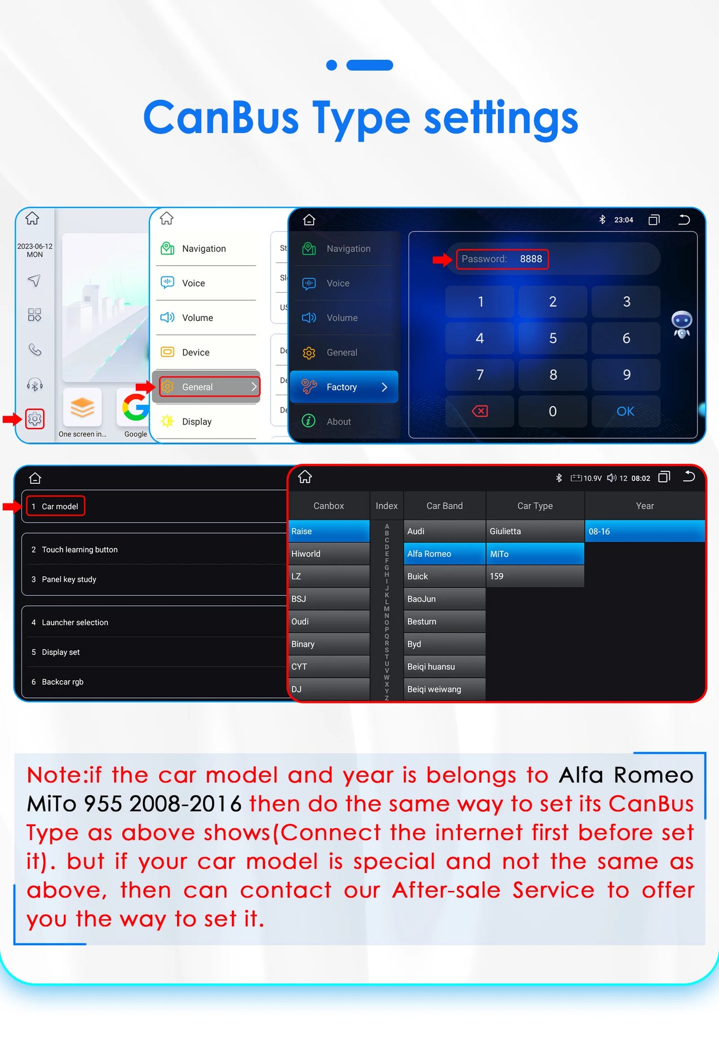 Autoradio Android 2DIN pour Alfa Romeo Mito 955 de 2008 à 2016 avec écran 9 pouces, GPS, CarPlay, Android Auto, lecteur multimédia vidéo et audio stéréo
