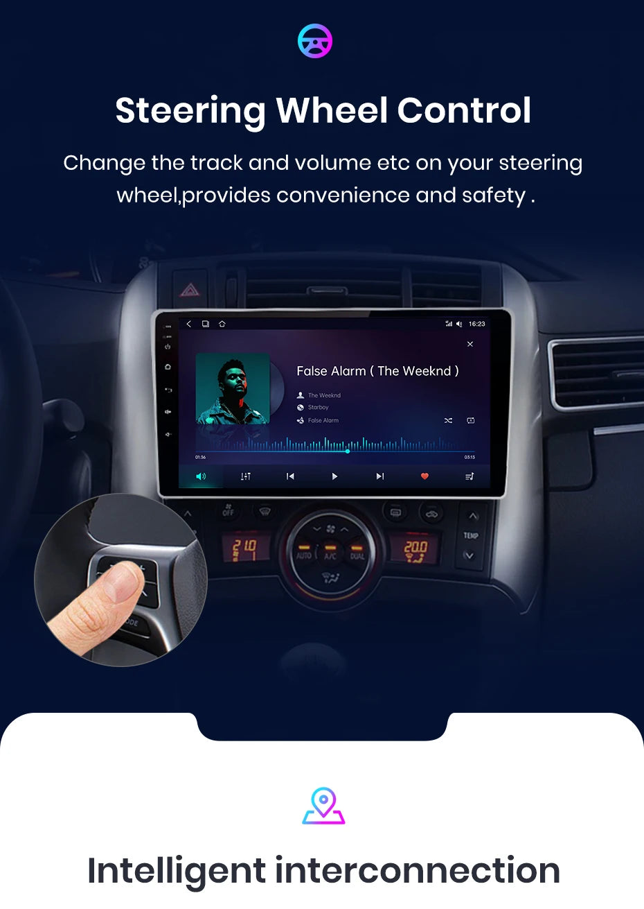 Autoradio CarPlay & Android Auto pour Toyota Verso R20 (2009-2018) Système Multimédia Intelligent avec GPS Intégré