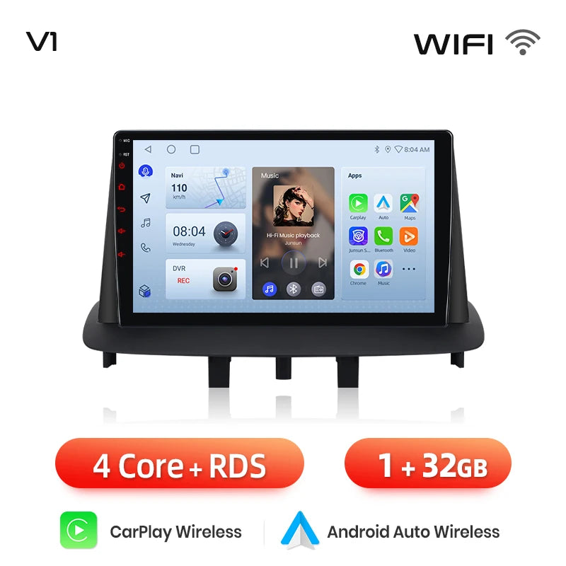 Autoradio Carplay Androidauto pour Renault Mégane 3 / Fluence / Samsung SM3 (2008–2014)
