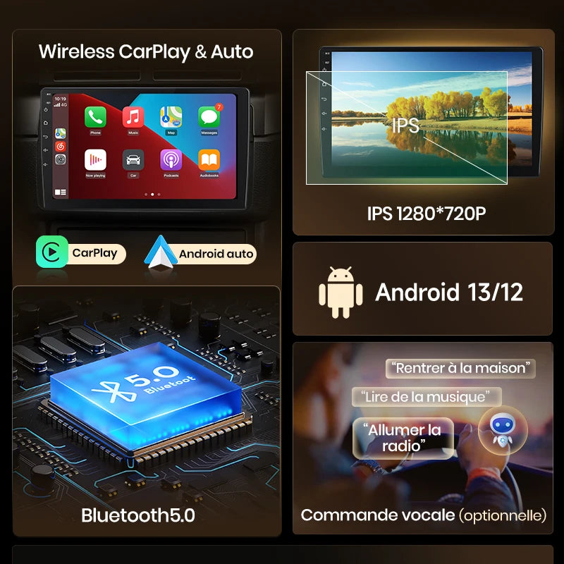 Autoradio CarPlay & Android Auto pour Toyota Verso R20 (2009-2018) Système Multimédia Intelligent avec GPS Intégré