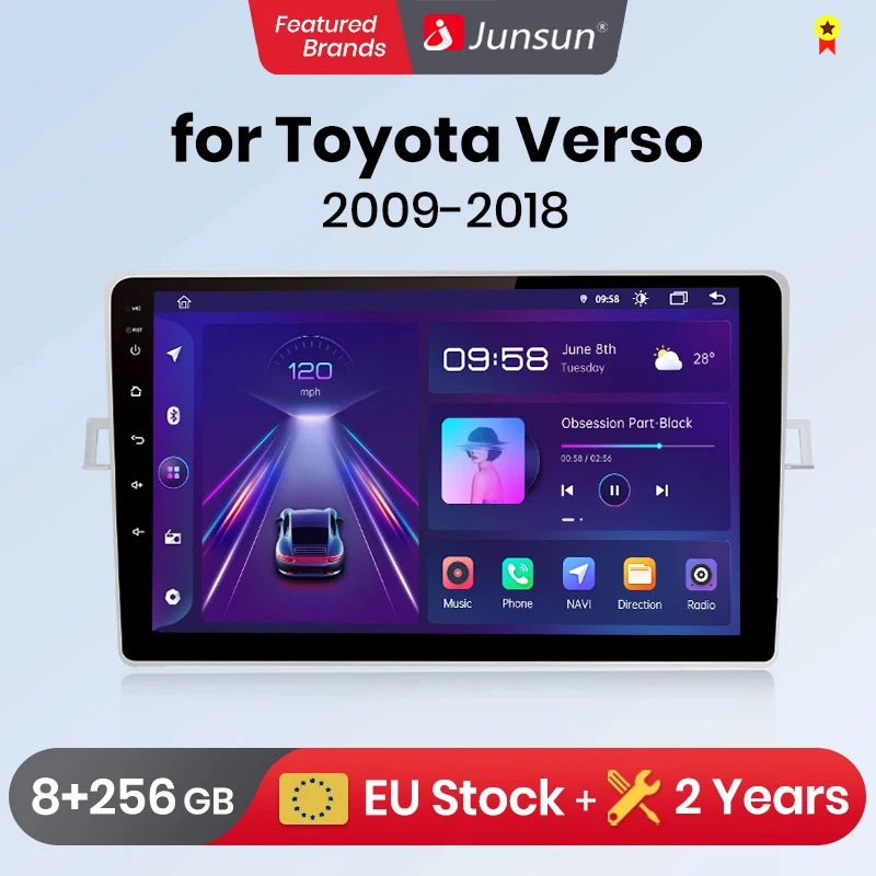 Autoradio CarPlay & Android Auto pour Toyota Verso R20 (2009-2018) Système Multimédia Intelligent avec GPS Intégré