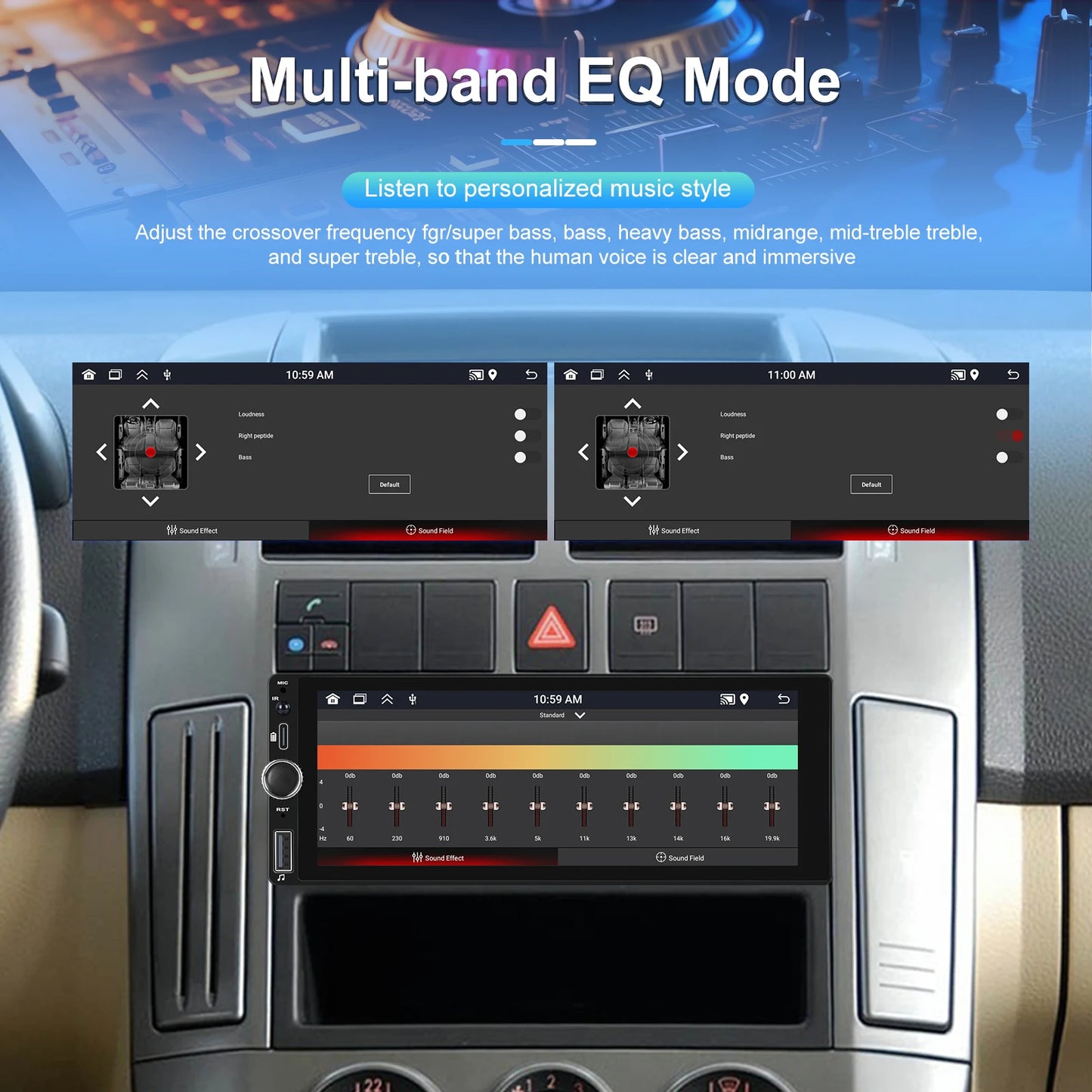 CarPlay Autoradio Android 1Din 6.86" GPS Navigation Player avec Android Auto, FM, WiFi, USB et Caméra de Recul