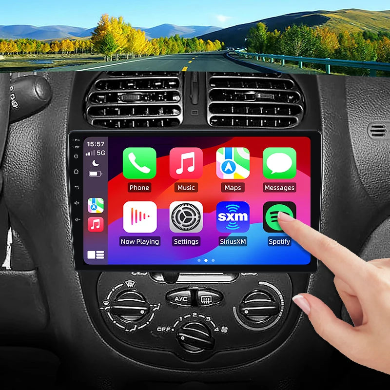 Autoradio écran pour Peugeot 206, 206CC, 206SW avec CarPlay sans fil pour Apple et Android Auto, GPS IPS, RDS, FM, WiFi, Bluetooth 4G, stéréo multimédia à 8 cœurs