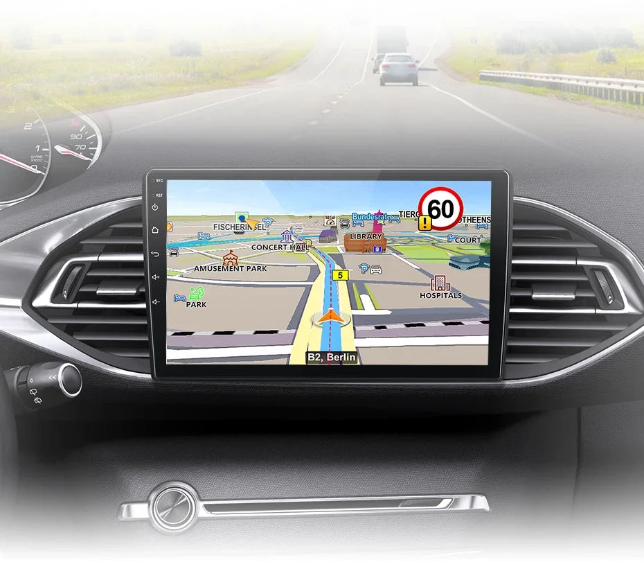 Autoradio CarPlay & Android Auto  9" Android 13 Pour Peugeot 308/308S (2013–2017) | AI Voice | Wireless | GPS | 4G | Double DIN