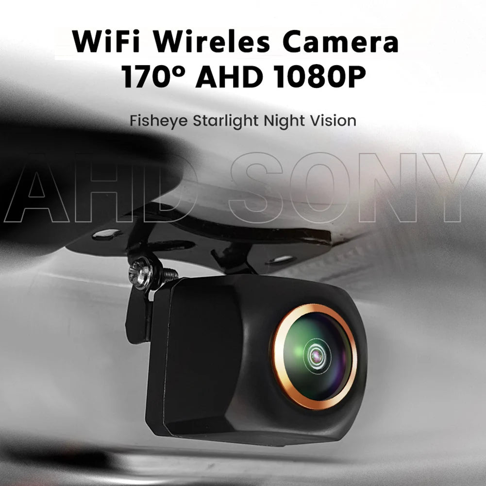 Caméra de Recul Sans Fil 1080P pour Voiture – Vision Nocturne HD, Grand Angle 170°, WiFi Compatible iPhone & Android, Alimentation 12V/24V
