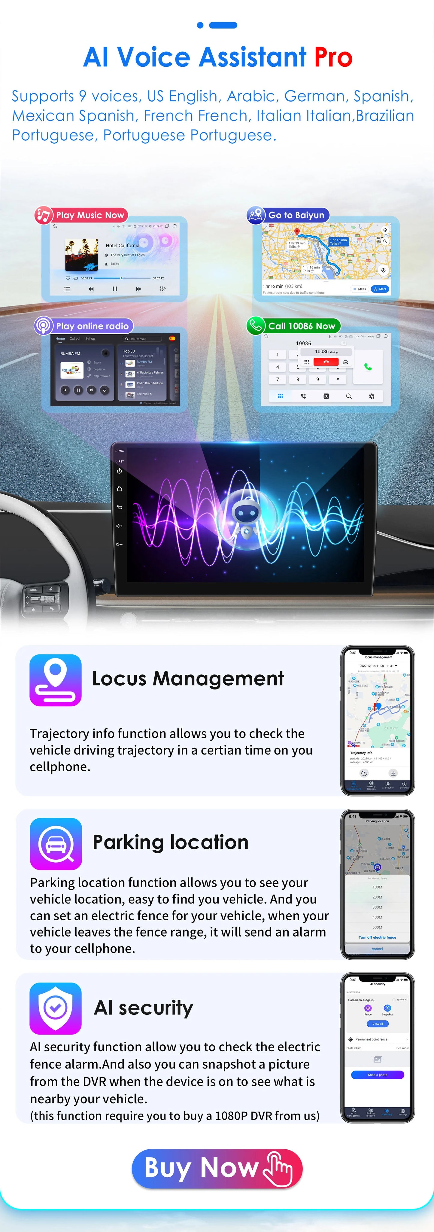 Autoradio 2 DIN Android avec CarPlay pour Ford Fiesta (2009–2017) – Lecteur Multimédia, Écran Intelligent, GPS, Navigation, RDS