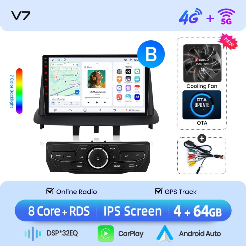 Autoradio Carplay Androidauto pour Renault Mégane 3 / Fluence / Samsung SM3 (2008–2014)
