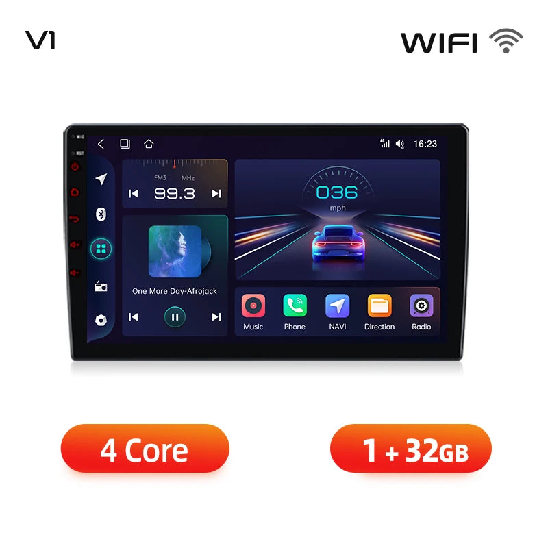 Autoradio Android sans fil Junsun avec CarPlay pour Citroën C2/C3 (2001-2010) – Système intelligent avec RDS, DSP, GPS, FM, Bluetooth et commandes au volant