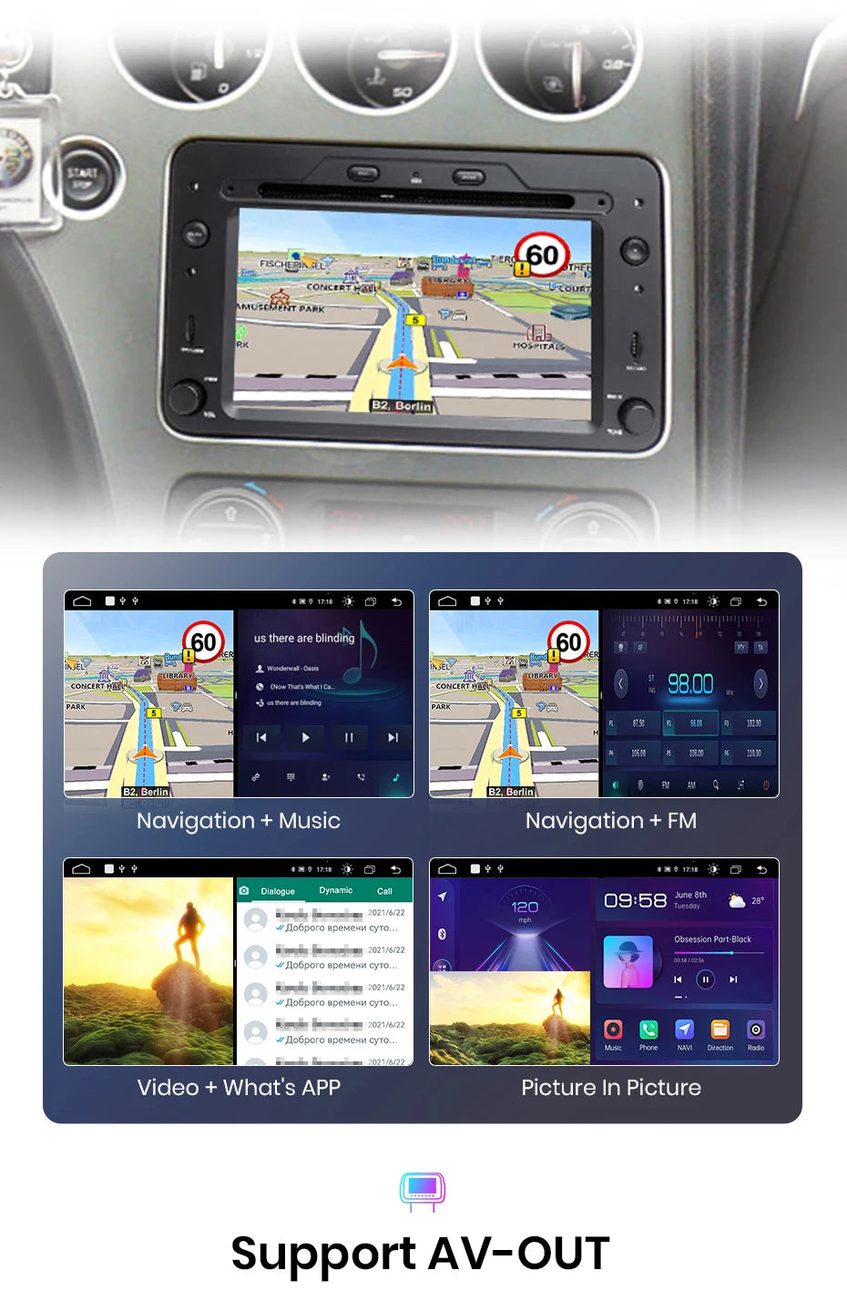 Autoradio CarPlay sans fil et Android Auto pour Alfa Romeo 159 Brera Spider Sportwagon GPS intégré autoradio