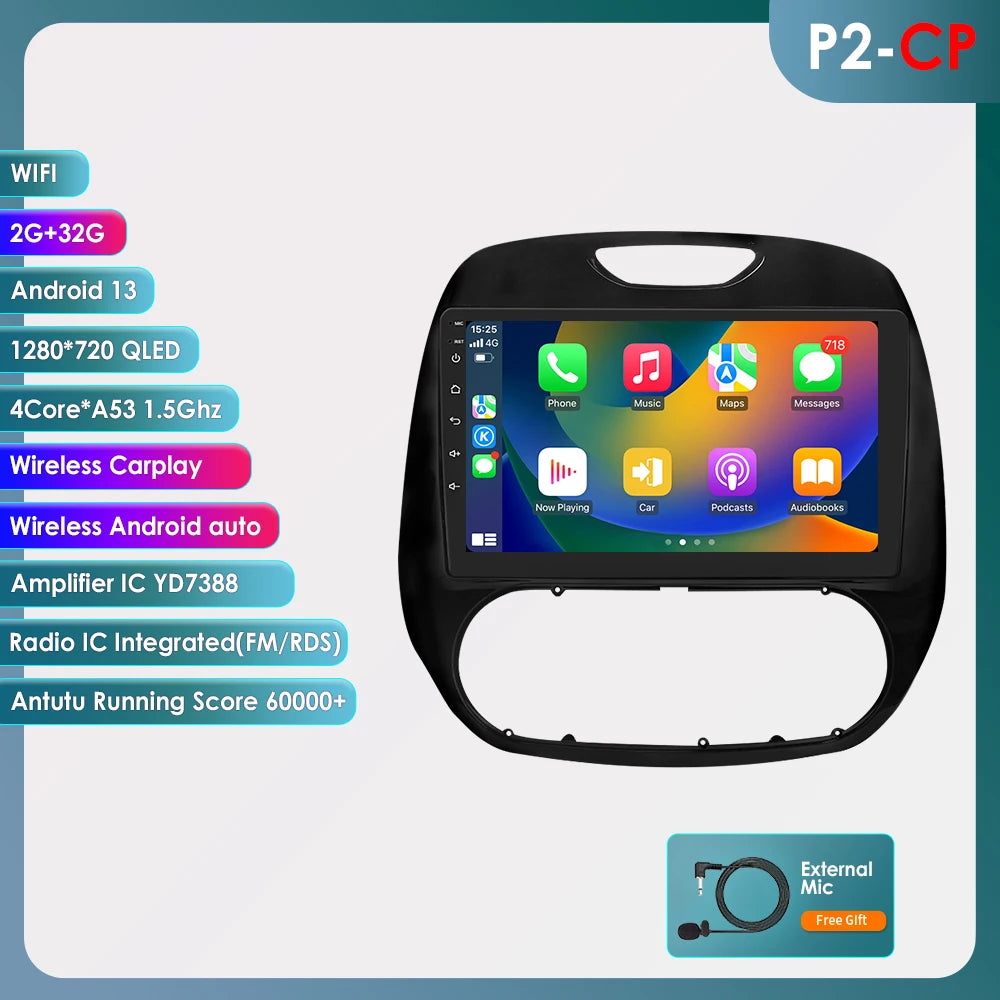 Autoradio Renault Captur (2016–2019) - CarPlay, Android auto - Système multimédia GPS