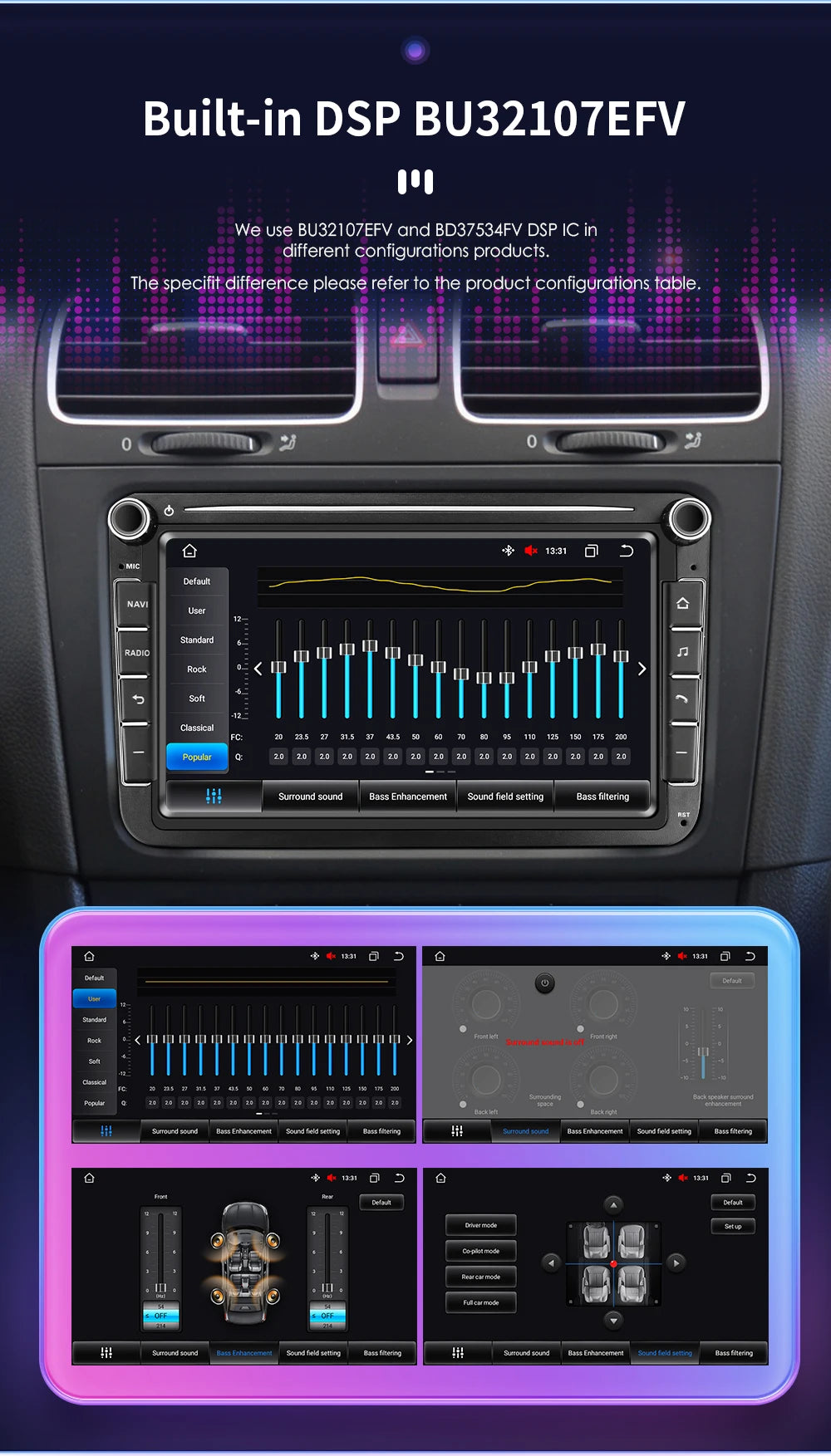 Autoradio Android avec CarPlay et GPS pour VW Caddy, Polo 5, Golf 5/6 Plus, Passat B6, Jetta, Tiguan, Touran, Sharan, Scirocco, Eos et Seat.