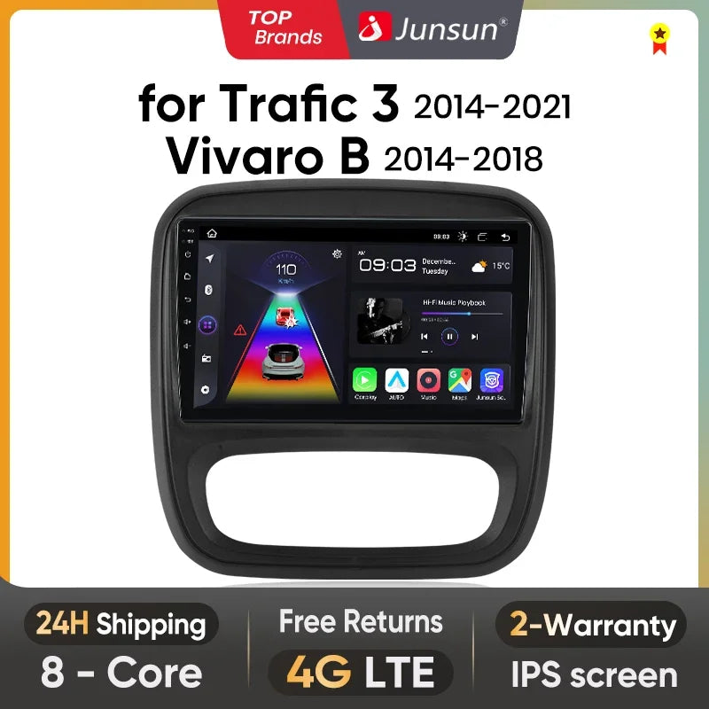 Autoradio CarPlay Renault Trafic 3 - Opel Vivaro B (2014-2021) – Système Android avec GPS, Navi, RDS et unité principale