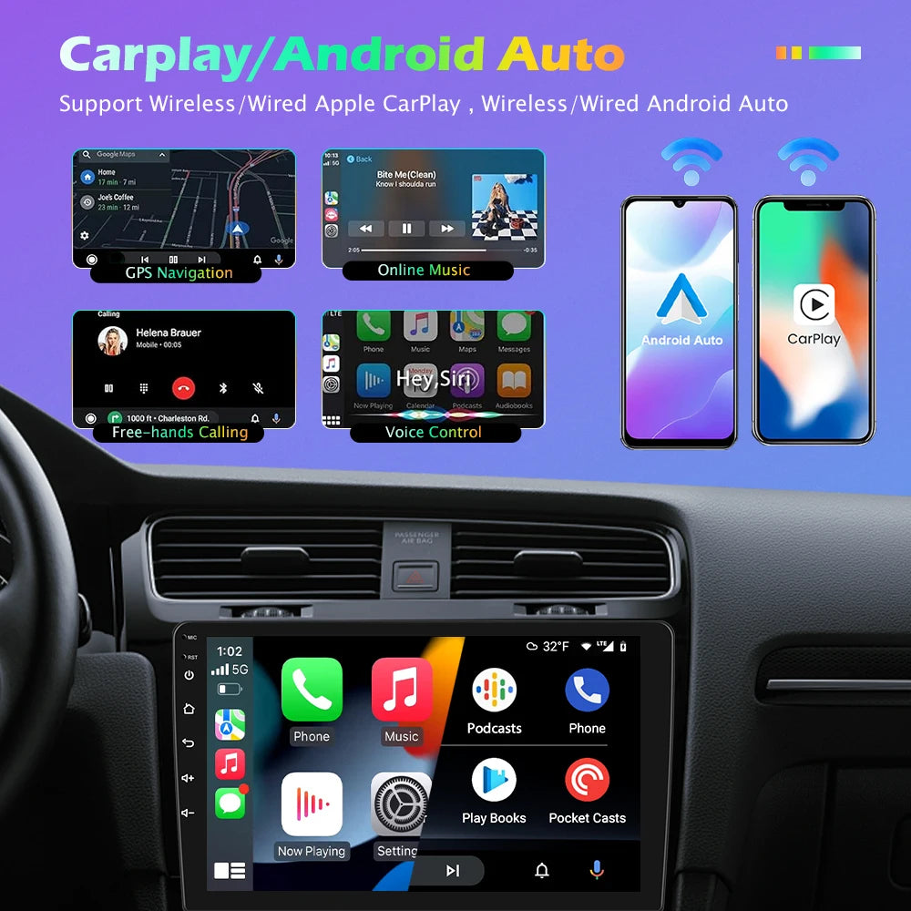 Autoradio Peugeot 406 (1999–2004) – Compatible CarPlay, Android AUto, GPS, FM, multimédia 2DIN